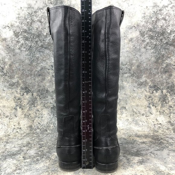 MADEWELL Women's 7.5 The Archive Black Pebbled Leather Knee High Riding Boots - Picture 6 of 16